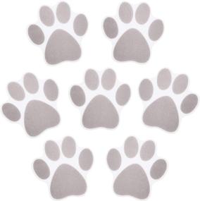 img 4 attached to 🐾 20-Piece Gray Paw Print Adhesive Bath Treads: Non-Slip Stickers for Bathtubs, Showers, Pools, Boats, Stairs