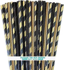 img 4 attached to Black Gold Paper Drinking Straws