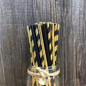 img 3 attached to Black Gold Paper Drinking Straws