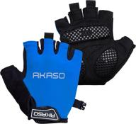 🚴 akaso half finger cycling gloves - men/women's bike gloves, breathable mtb gloves with liquid gel pad, shock-absorbing, anti-slip anti-lost, lightweight road biking gloves logo