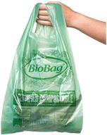 biobag (usa) 100% certified compostable shopping bags, 12 lb capacity, 500 count, standard size shopper, perfect for on-the-go, farmers markets, groceries, restaurants logo