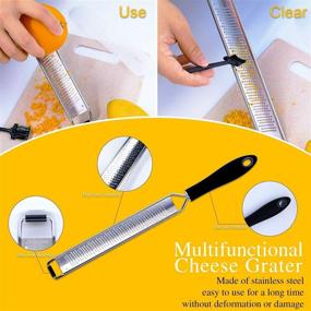 img 1 attached to Stainless Steel Measuring Spoons Lemon Zester Set by KepRodp - Versatile Kitchen Gadgets 🥄 for Dry or Liquid Ingredients, Cheese Grating, Nutmeg, Parmesan, Citrus - Includes Cleaning Brush, Dishwasher Safe