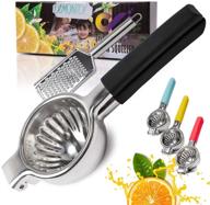 infinityla stainless steel lemon squeezer & zester grater - heavy duty manual juicer with ebook, premium quality lime squeezer bowl, citrus juicer squeezer logo