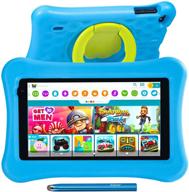 📱 awow funtab 701 - 7 inch kids tablet with android 10 go, kidoz pre-installed, wifi-only, touchscreen, adjustable kid-proof case, active pen - blue logo