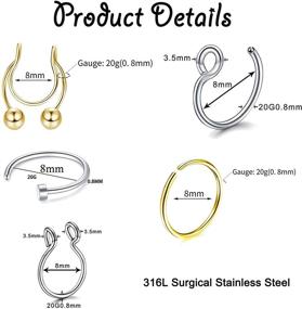 img 3 attached to SOVSEFD Septum Stainless Piercing Jewelry