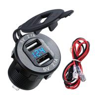 waterproof charger voltmeter motorcycle aluminum logo