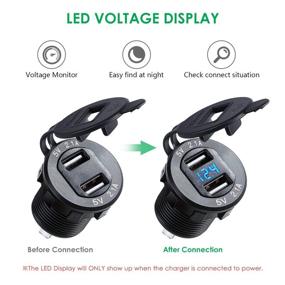 img 1 attached to Waterproof Charger Voltmeter Motorcycle Aluminum