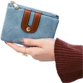 img 4 attached to Womens Bifold Leather Wallet Compact Women's Handbags & Wallets and Wallets