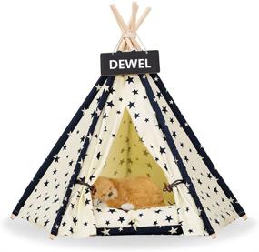 img 4 attached to 🏕️ Durable DEWEL Pet Teepee: Portable Cat Tent with Washable Bed - Cozy House for Dog & Cat Pets (No Cushion Included)