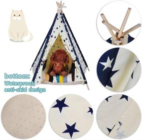 img 2 attached to 🏕️ Durable DEWEL Pet Teepee: Portable Cat Tent with Washable Bed - Cozy House for Dog & Cat Pets (No Cushion Included)