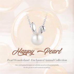 img 3 attached to 🎁 FANCIME June Birthstone Necklace: Sterling Silver 7mm Freshwater Pearl - Cute Animal Collection - Small Dainty Necklace for Women - Fine Jewelry with 16"+2" Extender