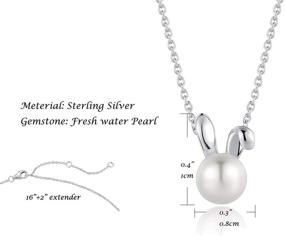 img 2 attached to 🎁 FANCIME June Birthstone Necklace: Sterling Silver 7mm Freshwater Pearl - Cute Animal Collection - Small Dainty Necklace for Women - Fine Jewelry with 16"+2" Extender