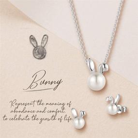 img 1 attached to 🎁 FANCIME June Birthstone Necklace: Sterling Silver 7mm Freshwater Pearl - Cute Animal Collection - Small Dainty Necklace for Women - Fine Jewelry with 16"+2" Extender