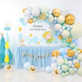 img 2 attached to 🎈 Blue Balloon Garland Kit for Boy Baby Shower - 124 Macaron Latex Balloons, Confetti Balloon, Elephant Theme Decoration Set with Balloon Garland Strip for Birthday Party and Baby Shower