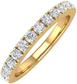 img 4 attached to Stunning 0.15 to 0.75 Carat Diamond Wedding Band in 14K Yellow Gold