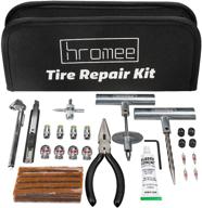 🔧 hromee 56-piece tire repair tools kit for car, trucks, motorcycle, atv, rv - universal emergency flat tire puncture repair patch set with portable bag logo