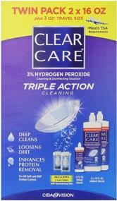 img 4 attached to 🔍 Clear Care Triple Action Cleaning Solution 3% Hydrogen Peroxide - 2x16oz + 3oz Travel Size