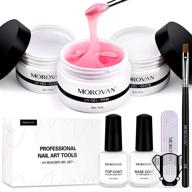 morovan builder gel nail kit - professional grade gel nail kit with 3 stunning colors, 30g each - clear, pink, white extensions for strong and beautiful nails - complete set including base and top coats, nail art accessories, and starter kit logo