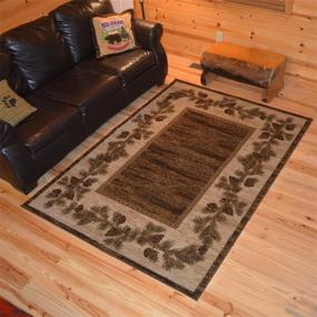 img 1 attached to 🏞️ Ковер Empire Rustic Lodge с открытым полем с шишками сосны, мультиколор 6708 - 26"W x 39"L - Стильный и универсальный ковер для уютного интерьера.