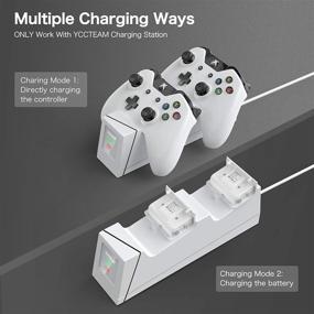 img 3 attached to YCCTEAM Xbox One Controller Charger: Rechargeable Battery Pack & Charging Station with 2pcs 1200mAh Battery – Compatible with Xbox One, Xbox One X, Xbox One S, Xbox One Elite Controller