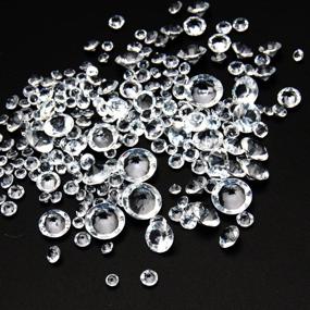 img 1 attached to 💎 SING F LTD 1000 Искрящихся микс-размерных свадебных декоративных разбросанных кристаллов: Придайте своим столам блеск столовыми алмазами