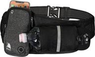 👜 horizontal water bottle pouch athlé running belt - large fanny pack pocket for phones, wallets - adjustable one size fits all waist band, key clip, 360° reflective logo