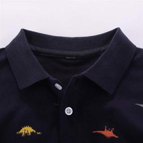 img 2 attached to Motteecity Fashion Boys Turndown Collar Dino Printed Polo Shirt: Alluring Style for Little Trendsetters