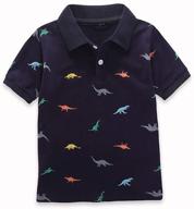 motteecity fashion boys turndown collar dino printed polo shirt: alluring style for little trendsetters logo