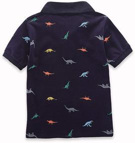 img 3 attached to Motteecity Fashion Boys Turndown Collar Dino Printed Polo Shirt: Alluring Style for Little Trendsetters