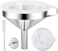 🌪️ stainless steel kitchen funnel set with strainer and 200 mesh filter - ideal for filling bottles, transferring canning oil and coffee логотип