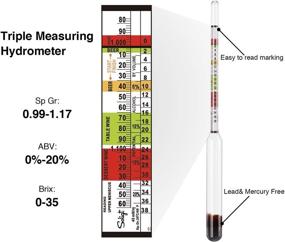 img 1 attached to 🧪 Glass Kombucha Hydrometer Triple Scale