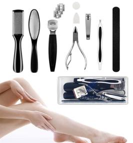 img 4 attached to 🦶 DZRZVD Foot Care Kit: Stainless Steel Foot File Set with Cuticle Clippers, Nail Clippers, Cuticle Pusher, and Dead Skin Buffers - Callus Remover Pedicure Tools