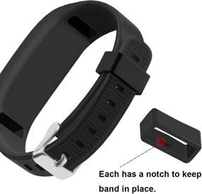 img 3 attached to 🔗 OenFoto Silicone Replacement Bands with Metal Secure Watch Clasp for Garmin Vivofit 3 & JR - Black: Top-Rated Compatible Garmin Vivofit 3 Vivofit JR Bands