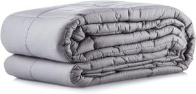 img 1 attached to Cooshi Twin Size Weighted Blanket 48x72 15 lbs - Grey - Premium Cotton Heavy Blanket for Adults
