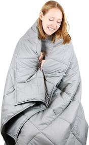 img 4 attached to Cooshi Twin Size Weighted Blanket 48x72 15 lbs - Grey - Premium Cotton Heavy Blanket for Adults