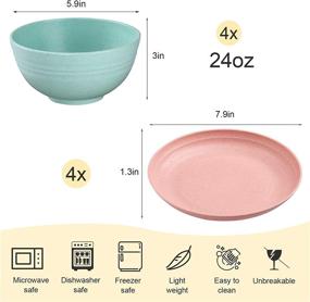 img 3 attached to 🍽️ Unbreakable Lightweight Dishware - Ideal for Microwave & Dishwasher