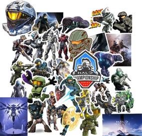 img 4 attached to 🎮 Kilmila Master Chief Collection Stickers [50 pcs] - Laptop, Water Bottle, Bike, Car, Motorcycle, Bumper, Luggage, Skateboard, Graffiti Decals Pack