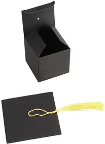 img 1 attached to 🎓 BinaryABC Graduation Candy Boxes Party Favors - Graduation Cap Gift Box with Tassel (15Pcs, Black) - Improved SEO