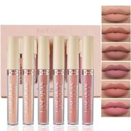 💄 topcent matte liquid lipstick sets - 6 nude shades, non-stick cup, waterproof lip gloss, long-lasting lip makeup gift set for women, lip stains pack bundles (set-b) logo