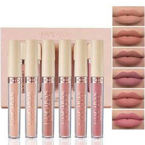 img 4 attached to 💄 Topcent Matte Liquid Lipstick Sets - 6 Nude Shades, Non-Stick Cup, Waterproof Lip Gloss, Long-Lasting Lip Makeup Gift Set for Women, Lip Stains Pack Bundles (SET-B)