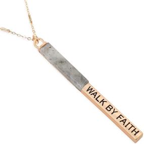 img 2 attached to Inspirational Message Natural Pendant Necklace Women's Jewelry and Jewelry Sets