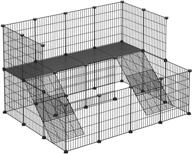 songmics guinea pig playpen ulpi004b01: 1.5-level metal mesh cage hutch with ramps for hedgehogs, rabbits - black, 1” wire spacing - the perfect home for small animals logo