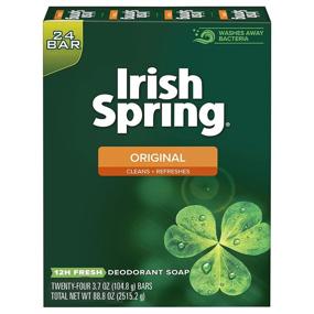 img 4 attached to Irish Spring Original Scent Men's Deodorant 🧼 Bar Soap - 3.7 oz (Pack of 24)