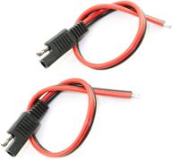 🔌 dgzzi 2-pack sae extension cable 14awg 30cm 2 pin sae single plug quick disconnect power automotive extension cable for motorcycle, car, tractor logo