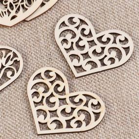 img 3 attached to ❤️ Amosfun 10pcs Hollowed Heart Pattern Small Natural Wooden Slice Scrapbooking Embellishments DIY Craft Decor Love Wood Chip, Heart Shape