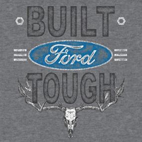 img 3 attached to 🦌 Неповторимая футболка Tee Luv Ford Tough: винтажный стиль с потертым логотипом Ford и дизайном черепа оленя.