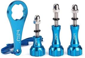 img 4 attached to HSU Aluminum Thumbscrew Set + Wrench for Gopro Hero 10, 9, Hero 8, 7, 6, 5, 4, 3+, 3, 2, 1 & More Action Cameras - Reliable Blue Thumbscrews and Wrench Combo