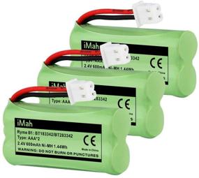 img 4 attached to 3-Pack iMah Cordless Phone Battery - Compatible with VTech CS6709 CS6609 CS6509 CS6409 AT&amp;T EL52100 EL50003 CL80100 CL80111 CRL80112 EL50003, BT183342 BT283342 BT166342 BT266342 BT162342 BT262342