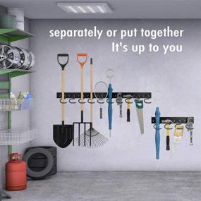 img 2 attached to 🔧 Adjustable Wall Mounted Garage Hanger Storage System with TORACK 64 Inch Garage Hooks - Ultimate Tool Organizer with 16 Hooks & 16 Pegs