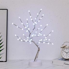 img 1 attached to 🎄 EXTRAFEIN Artificial Bonsai Tree Lights - Snowflake Table Decor Fairy Lamp, Battery/USB Operated, Lit Tree Centerpieces for Jewelry Holder, Christmas Festival Decoration, Mini Night Light